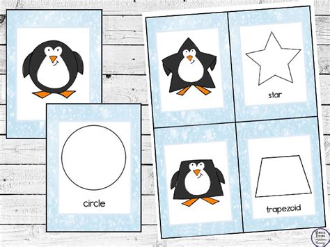 2d Penguin Shape Matching Cards Simple Living Creative Learning