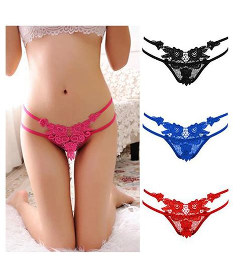 buy women sexy lace flower v string briefs panties thongs g string lingerie t back online at