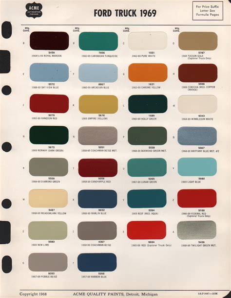 1969 Ford Mustang Paint Colors