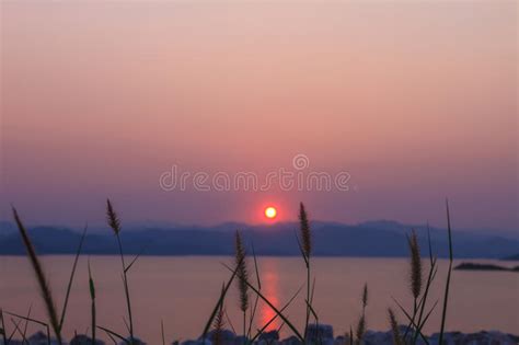 Abstract Sunset At Lake Stock Photo Image Of Color Coastline 70612430