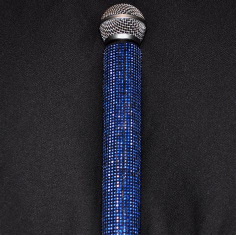 Cross Bling Microphone Sleeve 1 Blue And Crystal By Blingcons Etsy Uk