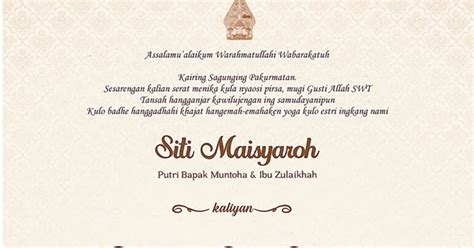 Undangan Pernikahan Bahasa Jawa