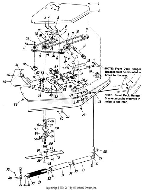 Mtd 190 993 000 1991 Parts Diagram For 50 Mowing Deck