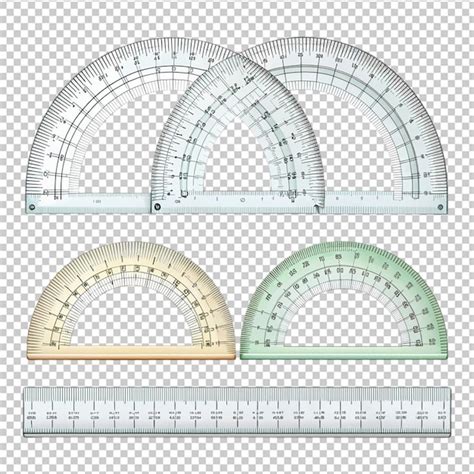 Angles Measuring Tool Set Round Protractors Scale Degrees Measure