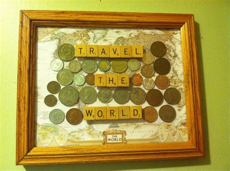 Travel Coins And Money Scrabble Tile Crafts Travel Crafts Coin Crafts