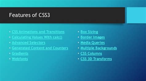 Css Positioning And Features Of Css3