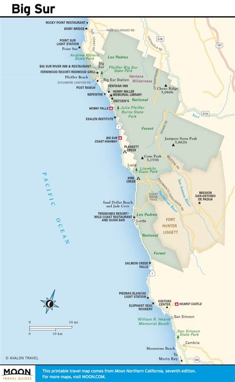 Big Sur Hd Hq Map California Coast Attractions Map Klipy California