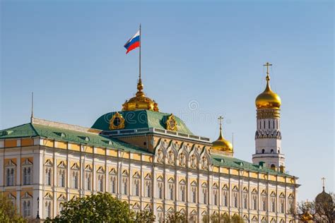 Moscou Rússia 1º De Maio De 2019 Vista Do Palácio Grande Do Kremlin