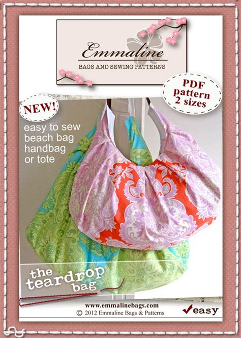 Teardrop Bag Pattern Emmaline Bags Sewing Patterns And Purse