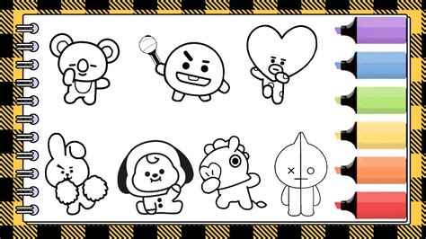 Bt21 Characters Coloring Pages Pin Di Bts Bts Coloring Pages Are A