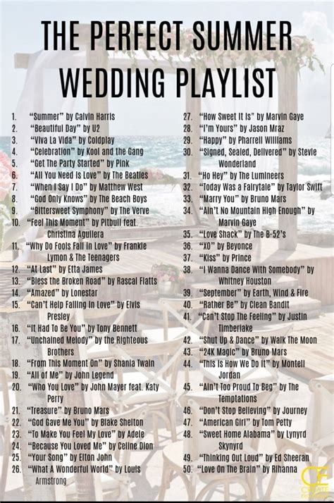 Ultimate List Of Wedding Songs Wedding Music List For Every Part Of Ceremony And Reception