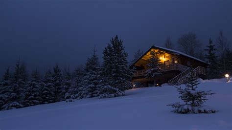 1920x1080 1920x1080 Snow House In The Forest Cottage House Forest