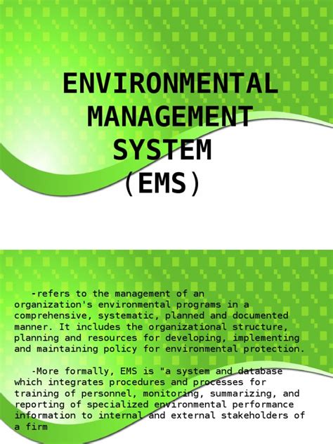 Environmental Management System Environmental Impact Assessment