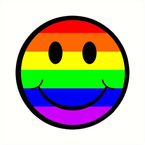 Glückliches Regenbogen Smiley Gesicht Kunstdruck Von Dogback Redbubble