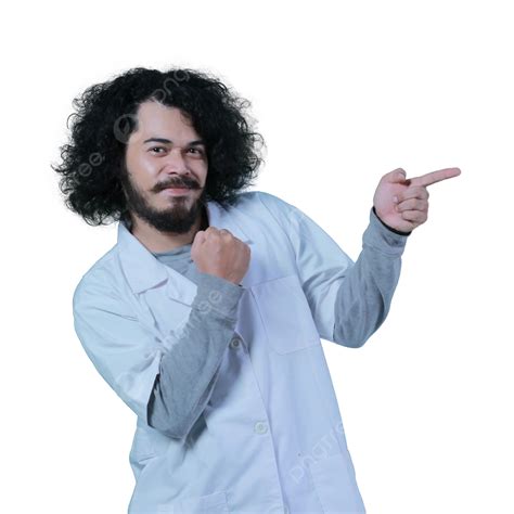 Male Scientist Pointing To The Side Male Pointing Scientist Png Transparent Clipart Image And