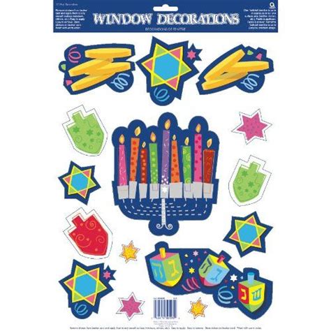 Happy Hanukkah Vinyl Window Decorations 15ct | Window decor, Window ...