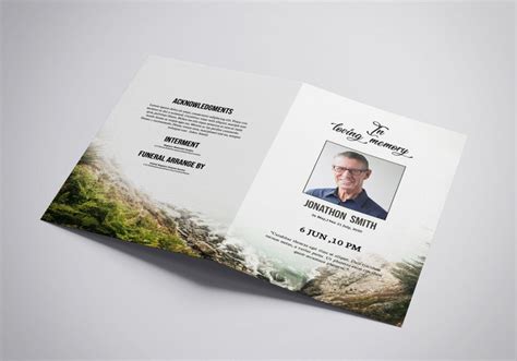 Printable Funeral Program Template Word Obituary Template Etsy