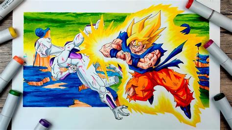 Drawing Goku Ssj Vs Frieza Final Form Epic Namek Battle Youtube