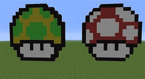 Super Mario Mushroom Pixel Art Minecraft Project