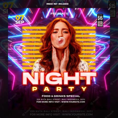 Premium Psd Night Party Flyer Template