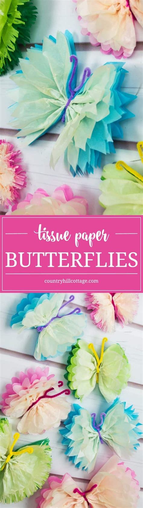 Tissue Paper Butterflies Fun Paper Craft Diy