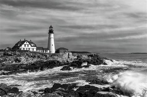 Power And Drama At Portland Head Light Photograph By Paul Mangold