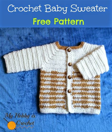 My Hobby Is Crochet Heartbeat Baby Sweater Free Crochet Pattern