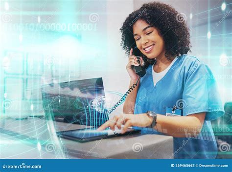 Doctor Futuristic Overlay And Black Woman On Tablet And Phone For