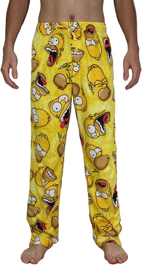 The Simpson Homer Simpson Mens Polar Fleece Pajama Pants Xl Multicolor Amazon Ca Clothing