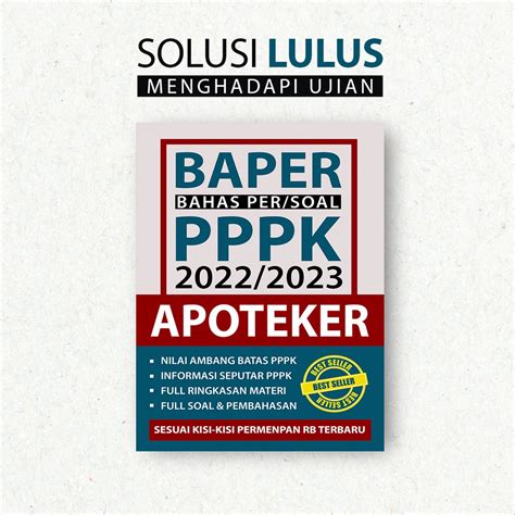 Jual Buku Pppk Apoteker 2022 Bahas Per Soal Pppk Apoteker 20222023