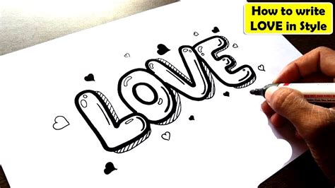 How To Write Love In Bubble Letters Speed Drawing Youtube