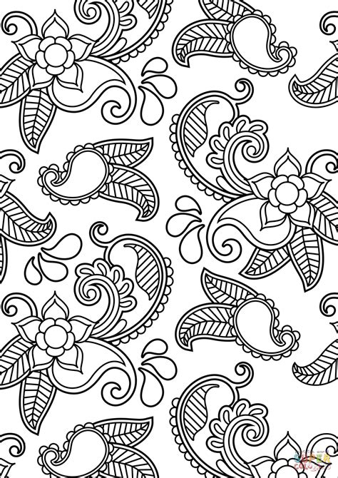 Paisley Pattern Coloring Page Free Printable Coloring Pages