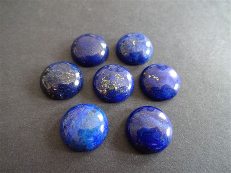 16x6mm Natural And Dyed Lapis Lazuli Cabochon Round Cabochon Polished
