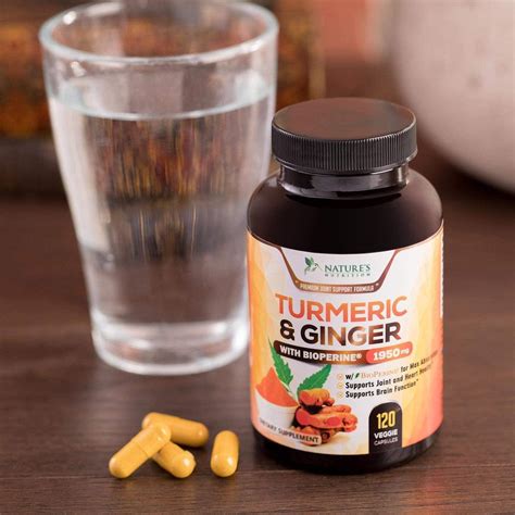 Turmeric Curcumin With Bioperine Ginger 1950mg Natural Joint Healthy