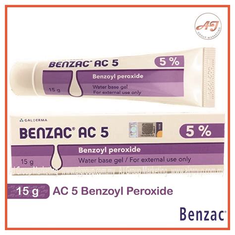 Benzac Ac 5 Gel 15g 60g Shopee Malaysia