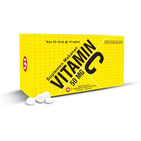 Generik Asam Askorbat Vitamin C Tabletkapsulkaplet 50 Mg Kemasan