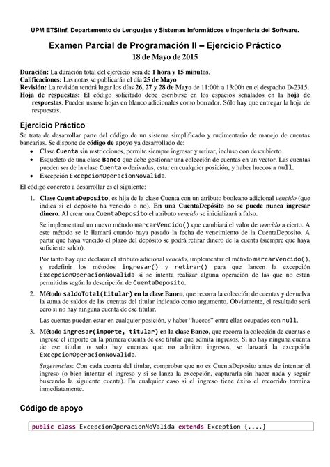 Problema 2015 0518 Upm Etsiinf Departamento De Lenguajes Y Sistemas