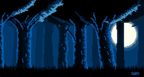 Pixel Art Night Forest By Corykeks On Deviantart Pixel Art