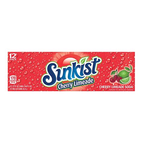 Sunkist Cherry Limeade 12 Oz Cans Shop Soda At H E B