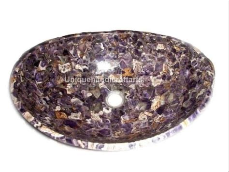 Amethyst Sink Oval Natural Amethyst Stone Wash Basin Etsy