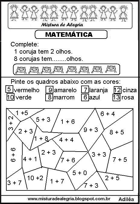 diversas atividades de matemÁtica sÉries iniciais de alfabetizaÇÃo imprimir mistura de alegria