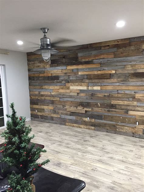 Wall Was Created With Pallet Wood And An Old Fence A Feature Wall To