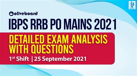 Ibps Rrb Po Mains Exam Analysis Detailed Exam Analysis With Questions St Shift