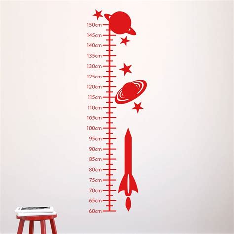 Space Rockets Kids Height Chart Wall Sticker By Mirrorin