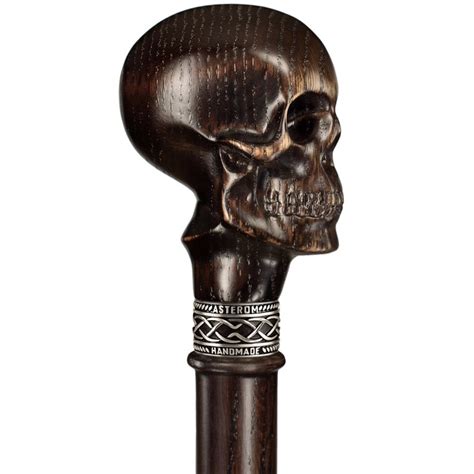 Carved Skull Walking Cane With A Knob Handle Fashionable Etsy