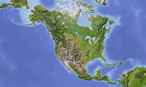 Shaded Relief Map Of North America Umnrbaard