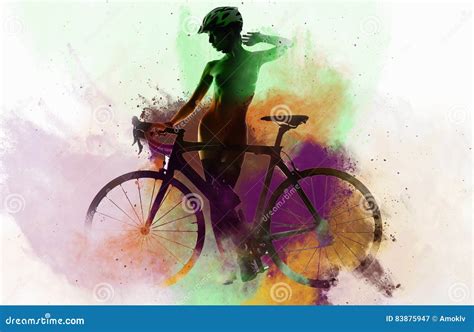 Naked Woman With A Bicycle Stock Illustration Illustration Of Erotic