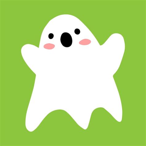 Premium Vector A Frightened Ghost In Cartoon Style Isolated On A