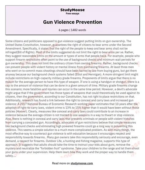 Causes And Effects Of Gun Violence Essay