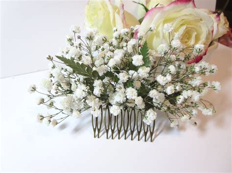 Babys breath and fern hair comb dried flowers comb Babys | Etsy | Babys 